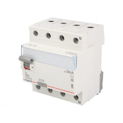 P 304 25-30-AC TX; RCD breaker; Inom: 25A; Ires: 30mA; Max surge current: 250A; 400V; LEGRAND