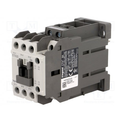 CTX3 3P 9A 1NO1NC  24V DC; Contactor: 3-pole; NO x3; Auxiliary contacts: NO + NC; 24VDC; 9A; LEGRAND
