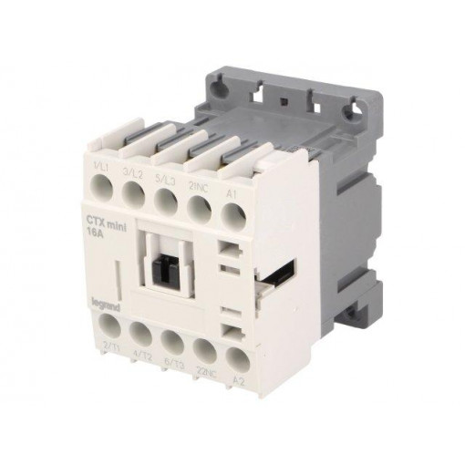 CTX3 MINI 3P 16A 1NC 230VAC; Contactor: 3-pole; NO x3; Auxiliary contacts: NC; 230VAC; 16A; DIN; LEGRAND