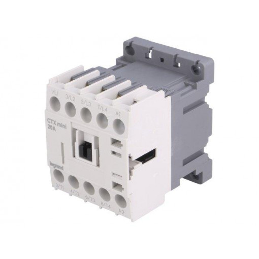CTX3 MINI 4P 16A 230VAC; Contactor: 4-pole; NO x4; 230VAC; 20A; DIN; CTX3 MINI; -5÷40°C; LEGRAND