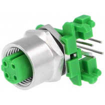 SAL-12D-FKHW4; Socket; M12; PIN: 4; female; D code-Ethernet; THT; angled 90°; CONEC