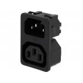 4300.0301; Connector: AC supply; socket; male/female; 10A; 250VAC; IEC 60320; SCHURTER