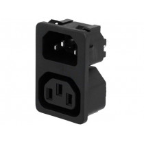 4300.0301; Connector: AC supply; socket; male/female; 10A; 250VAC; IEC 60320; SCHURTER