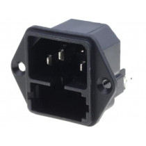 4301.0501; Connector: AC supply; socket; male; 10A; 250VAC; IEC 60320; SCHURTER