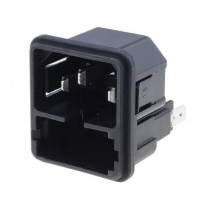 4301.0502; Connector: AC supply; socket; male; 10A; 250VAC; IEC 60320; SCHURTER