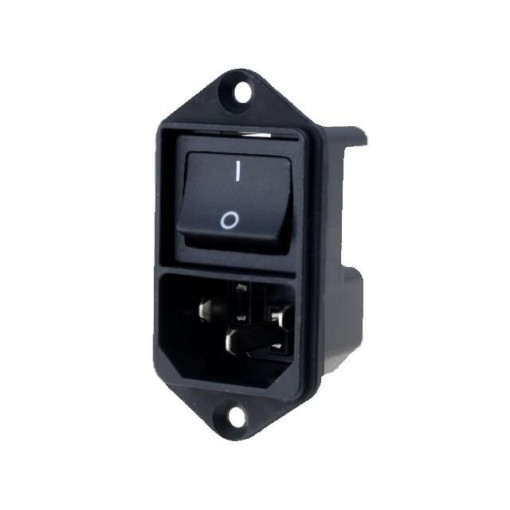 4302.2001; Connector: AC supply; socket; male; 10A; 250VAC; IEC 60320; SCHURTER