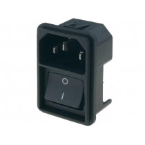 4302.2002; Connector: AC supply; socket; male; 10A; 250VAC; IEC 60320; SCHURTER