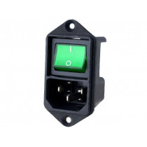 4302.2141; Connector: AC supply; socket; male; 10A; 250VAC; IEC 60320; SCHURTER