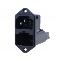 4303.0001; Connector: AC supply; socket; male; 10A; 250VAC; IEC 60320; SCHURTER