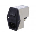 4304.4003; Connector: AC supply; socket; male; 4A; 250VAC; IEC 60320; -25÷85°C; SCHURTER