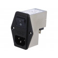 4304.4005; Connector: AC supply; socket; male; 10A; 250VAC; IEC 60320; 0.3mH; SCHURTER