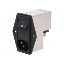 4304.4021; Connector: AC supply; socket; male; 1A; 250VAC; IEC 60320; -25÷85°C; SCHURTER