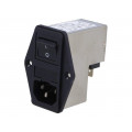 4304.4022; Connector: AC supply; socket; male; 2A; 250VAC; IEC 60320; -25÷85°C; SCHURTER