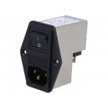 4304.4024; Connector: AC supply; socket; male; 6A; 250VAC; IEC 60320; -25÷85°C; SCHURTER
