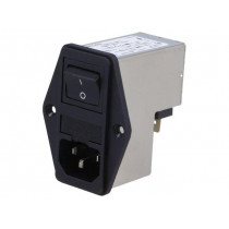 4304.4024; Connector: AC supply; socket; male; 6A; 250VAC; IEC 60320; -25÷85°C; SCHURTER