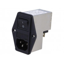 4304.4025; Connector: AC supply; socket; male; 10A; 250VAC; IEC 60320; 0.3mH; SCHURTER