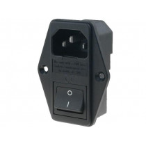 4304.6053; Connector: AC supply; socket; male; 10A; 250VAC; IEC 60320; C14 (E); SCHURTER