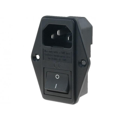 4304.6053; Connector: AC supply; socket; male; 10A; 250VAC; IEC 60320; C14 (E); SCHURTER