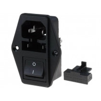 4304.6079; Connector: AC supply; socket; male; 10A; IEC 60320; soldering; 250V; SCHURTER