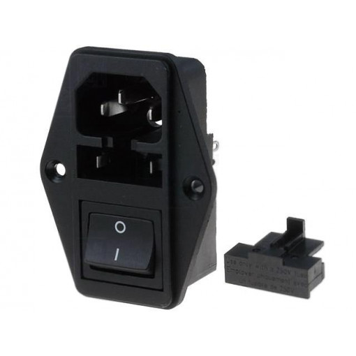 4304.6079; Connector: AC supply; socket; male; 10A; IEC 60320; soldering; 250V; SCHURTER