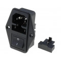 4304.6087; Connector: AC supply; socket; male; 10A; 250VAC; IEC 60320; SCHURTER