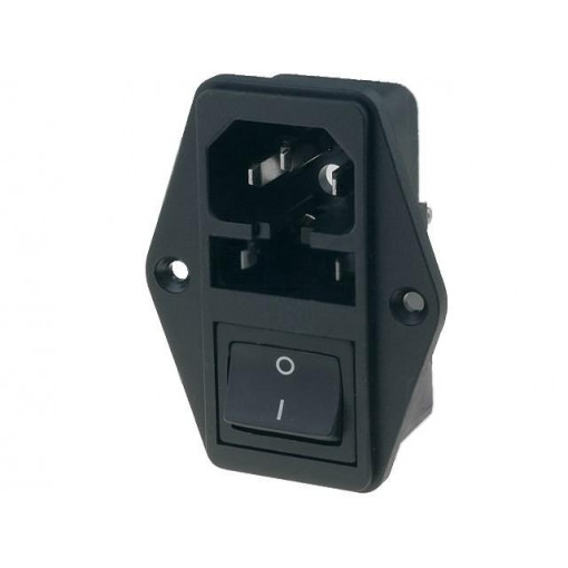 4304.6090; Connector: AC supply; socket; male; 10A; 250VAC; IEC 60320; C14 (E); SCHURTER