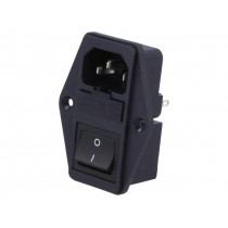 4304.6092; Connector: AC supply; socket; male; 10A; 250VAC; IEC 60320; SCHURTER