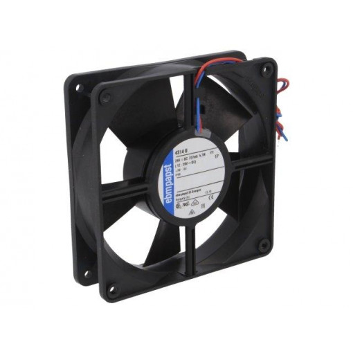 4314 U; Fan: DC; axial; 24VDC; 119x119x32mm; 170m3/h; 45dBA; ball bearing; EBM-PAPST