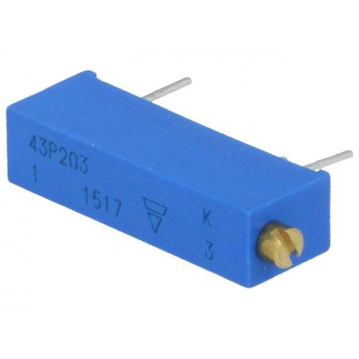 M43P203KB40; Potentiometer: mounting; multiturn; 20kΩ; 750mW; ±10%; linear; VISHAY M43P203KB40; Potentiometer: mounting; multiturn; 20kΩ; 750mW; ±10%; linear; VISHAY