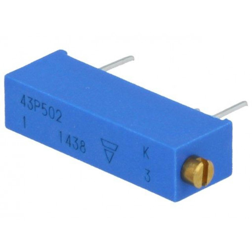 M43P502KB40; Potentiometer: mounting; multiturn; 5kΩ; 750mW; No.of el.turns: 15; VISHAY M43P502KB40; Potentiometer: mounting; multiturn; 5kΩ; 750mW; No.of el.turns: 15; VISHAY