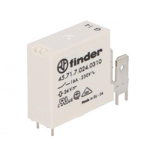 45.71.7.024.0310; Relay: electromagnetic; SPST-NO; Ucoil: 24VDC; 16A/30VDC; 400Ω; FINDER