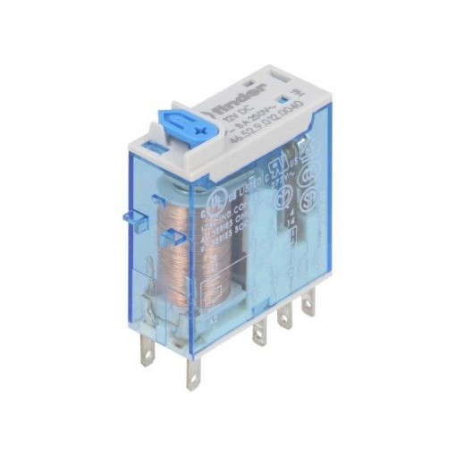 46.52.9.012.0040; Relay: electromagnetic; DPDT; Ucoil: 12VDC; 8A/250VAC; 8A/30VDC; FINDER