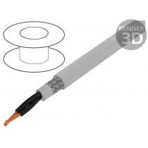 470021CY GE321; Wire; Pro-Met; 2x1mm2; tinned copper braid; PVC; grey; 300/500V; ALPHA WIRE