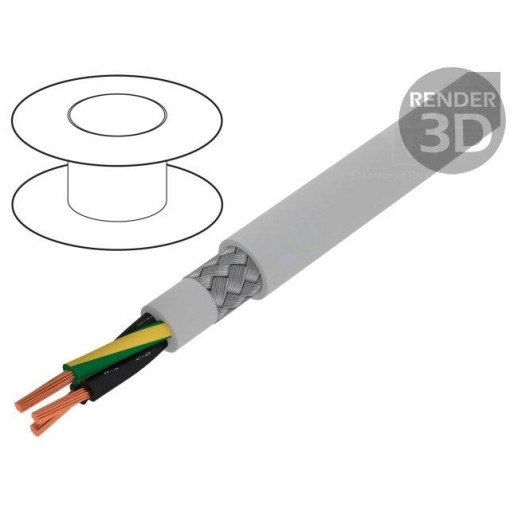 470031CY GE321; Wire; Pro-Met; 3G1mm2; tinned copper braid; PVC; grey; 300/500V; ALPHA WIRE