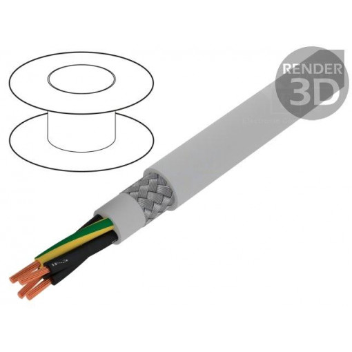 470047CY GE321; Wire; Pro-Met; 4G0,75mm2; tinned copper braid; PVC; grey; 300/500V; ALPHA WIRE