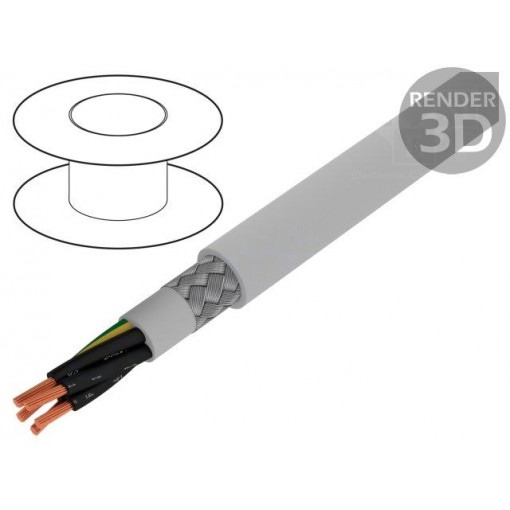 470051CY GE033; Wire; Pro-Met; 5G1mm2; tinned copper braid; PVC; grey; 300/500V; ALPHA WIRE