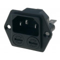 4707.2000; Connector: AC supply; socket; male; 10A; 250VAC; IEC 60320; C14 (E); SCHURTER