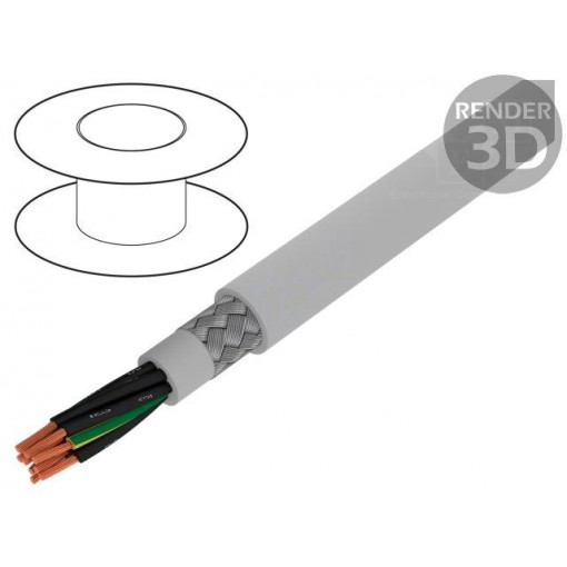 470915CY GE321; Wire; Pro-Met; 9G1,5mm2; tinned copper braid; PVC; grey; 300/500V; ALPHA WIRE