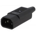 4735.0000; Connector: AC supply; plug; male; 10A; 250VAC; IEC 60320; C14 (E); SCHURTER