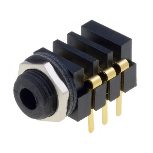 4802.2330; Socket; Jack 3,5mm x 18,6mm; female; stereo; with on/off switch; SCHURTER
