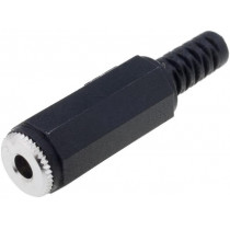 4832.3300; Plug; Jack 3,5mm; female; stereo; straight; for cable; soldering; SCHURTER