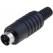 4850.1410; Plug; DIN mini; male; PIN: 4; soldering; for cable; SCHURTER 4850.1410; Plug; DIN mini; male; PIN: 4; soldering; for cable; SCHURTER