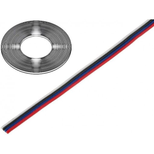 0240 005; Wire: ribbon; stranded; Cu; 4x0,35mm2; unshielded; PVC; 150V; 50m; TECHNOKABEL