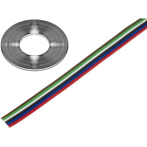 0240 007; Wire: ribbon; stranded; Cu; 6x0,35mm2; unshielded; PVC; 150V; 50m; TECHNOKABEL