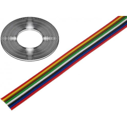 0240 009; Wire: ribbon; stranded; Cu; 8x0,35mm2; unshielded; PVC; 150V; 50m; TECHNOKABEL