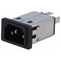 5110.1043.1; Connector: AC supply; socket; male; 10A; 250VAC; IEC 60320; max.3mm; SCHURTER