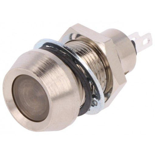 512-521-21; Indicator: LED; recessed; 12VDC; Cutout: Ø12.7mm; IP67; brass; MARL