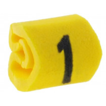 515-01614; Markers for cables and wires; Label symbol: 1; 1÷3mm; PVC; yellow; HELLERMANNTYTON
