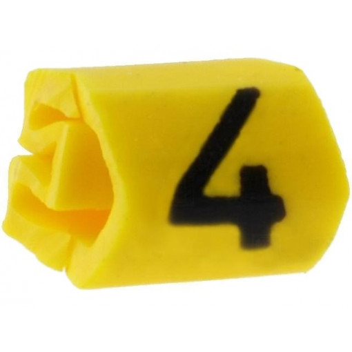 515-01644; Markers for cables and wires; Label symbol: 4; 1÷3mm; PVC; yellow; HELLERMANNTYTON