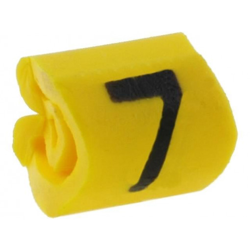 515-01674; Markers for cables and wires; Label symbol: 7; 1÷3mm; PVC; yellow; HELLERMANNTYTON